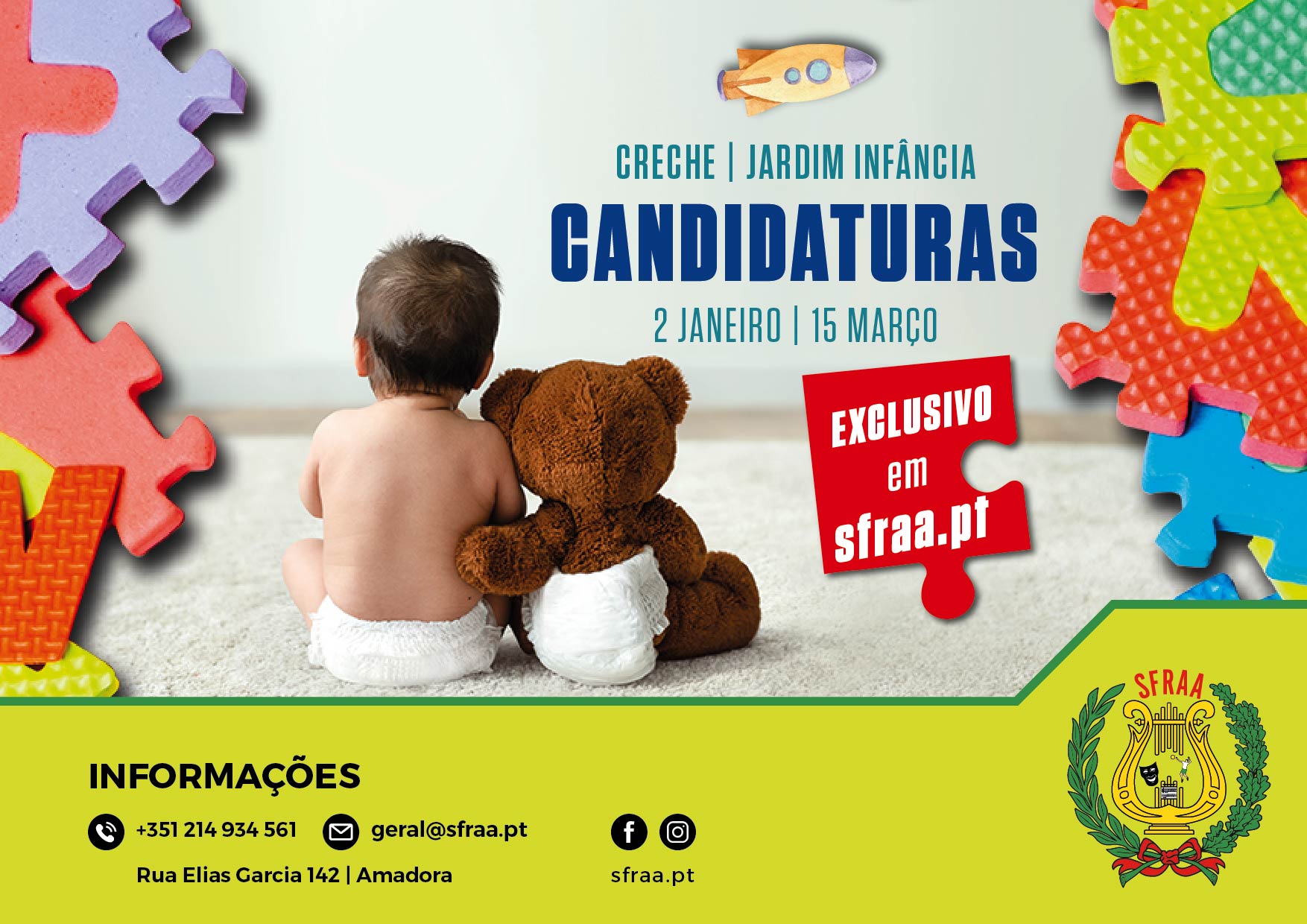 Candidaturas Creche e Jardim de Infância – Ano Letivo 2023/2024